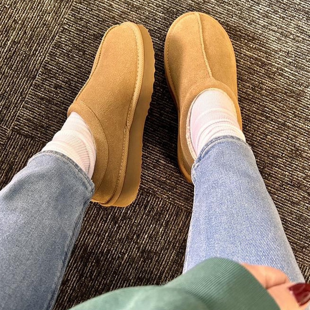 Tan and cream faux fur slippers from target stars above amira slippers